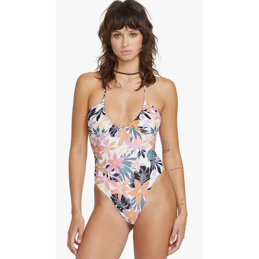Volcom Womens Tropicabana V-Neck One-Piece Swimsuit – XL